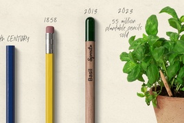 Der Bleistift wird zum Symbol für Nachhaltigkeit